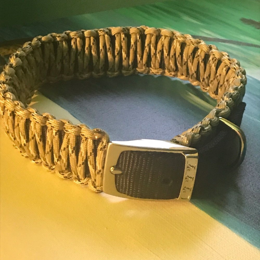 Hand Crafted Large paracord weave dog collar